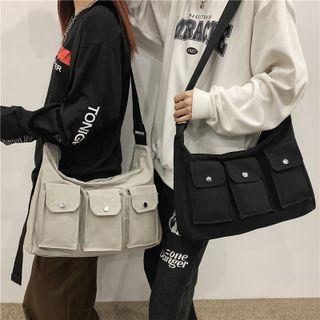 Nylon Zip Messenger Bag