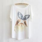 Short-sleeve Bunny-print T-shirt