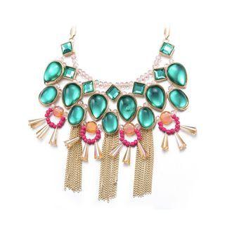 Fashion Elegant Plated Gold Ethnic Style Geometric Necklace With Cubic Zircon Golden - One Size
