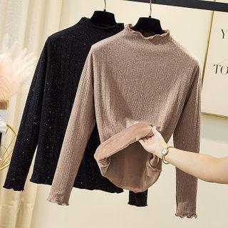 Glitter Mock-neck Knit Top