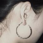 Bead Hoop Earring 1 Pair - D54a - Stud Earring - One Size
