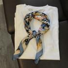 Printed Square Scarf Scarf - Dotted - Blue - 70cm