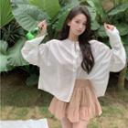 Single-breasted Light Jacket / Tiered Mini A-line Skirt