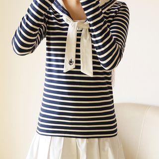 Sailor Collar Long-sleeve T-shirt