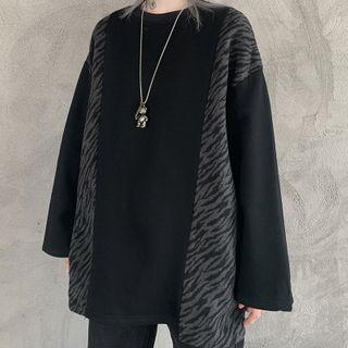 Zebra Panel Pullover