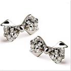 Rhinestone Bow-accent Stud Earrings