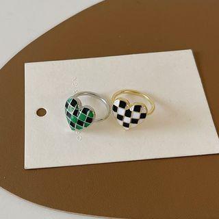 Heart Checker Alloy Open Ring