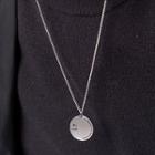 Stainless Steel Numerical Disc Pendant Necklace 173 - 1314 Stainless Steel - Silver - One Size
