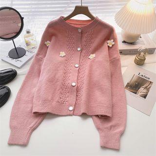 Long-sleeve Round Neck Single-breasted Sweater