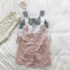 Plain Single-breasted V-neck Slim-fit Sleeveless Top