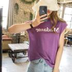 Madame Lettering Cap-sleeve Top