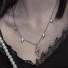 Faux Pearl Lace Butterfly Choker D33a - One Size