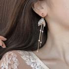 Faux Pearl Resin Alloy Fringed Earring 1 Pair - Earring - Steel Needle - Gold - One Size