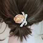 Rose Fabric Bow Hair Clip