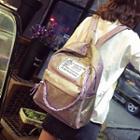 Applique Shimmer Faux-leather Backpack