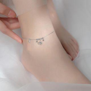 Beaded Anklet 1 Pc - S925 Silver - Silver - One Size