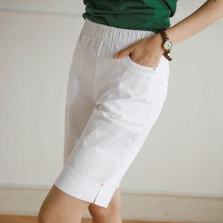 Slit-side Band-waist Shorts