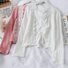 Lace-panel Ruched Blouse