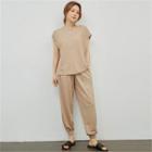Lounge Set: Cap-sleeve Top + Jogger Pants