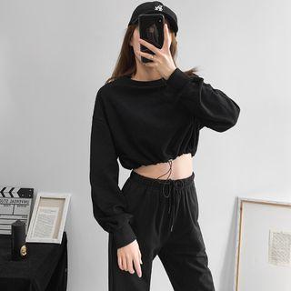 Drawstring Crop Sweatshirt