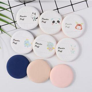 Set Of 3: Printed Powder Puff Set Of 3 - Color Chosen At Random - One Size