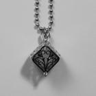 Fluorescent Cube Pendant Necklace Silver - One Size
