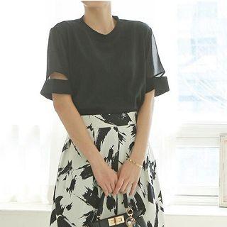 Short-sleeve Top Black - One Size