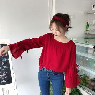 Square Neck Chiffon Blouse