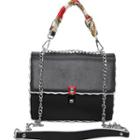 Faux-leather Scallop Edge Chain Strap Shoulder Bag