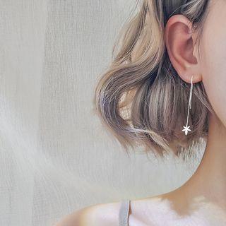 925 Sterling Silver Maple Leaf Threader Earring