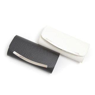 Metal-trim Clutch With Chain Strap