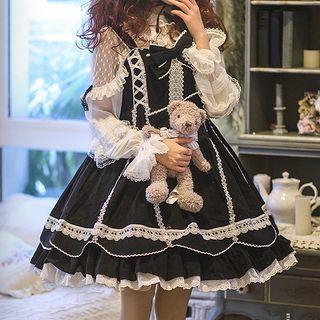 Sleeveless Lace Trim Lolita Dress