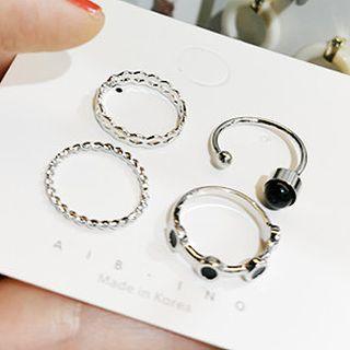 Set Of 4: Glaze Ring / Open Ring (assorted Designs) Set Of 4 - 002 - One Size