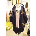 Embroidered Hooded Long Jacket