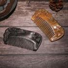 Lotus Engraved Wooden Hair Comb