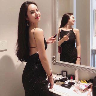 Spaghetti Strap Maxi Sequined Dress
