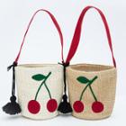 Embroidered Woven Bucket Bag