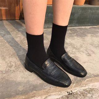 Faux Leather Patterned Loafers