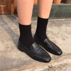 Faux Leather Patterned Loafers