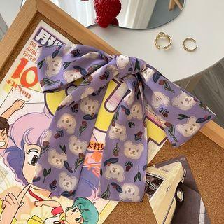 Bear Print Hair Tie Purple - One Size