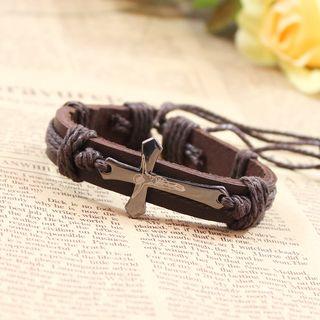 Cross Genuine-leather Bracelet