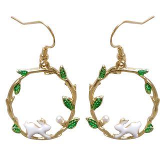 Animal & Branches Hoop Dangle Earring