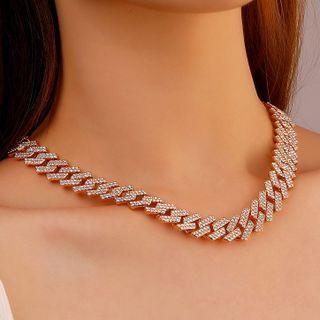 Rhinestone Chunky Alloy Choker