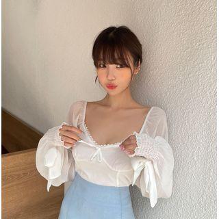Two-way Chiffon Crop Blouse