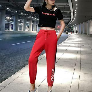 Lettering Short-sleeve T-shirt / Lettering Sweatpants
