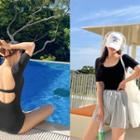 Sleeved Bareback Swimsuit
