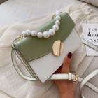 Faux Pearl Handle Faux Leather Crossbody Bag