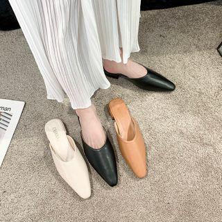 Pointed Square Toe Mules