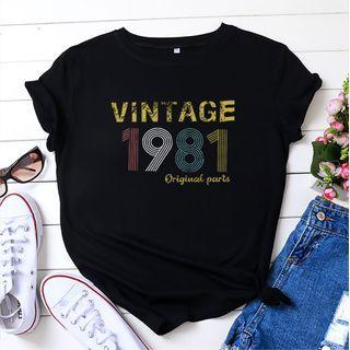 Vintage1981 Print Short-sleeve T Shirt