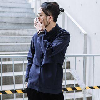 Mock Two-piece Baseball Jacket